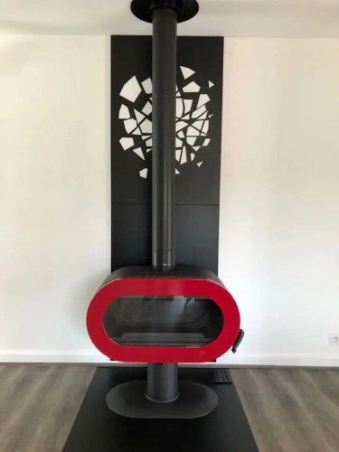 Fifty On Pedestal Kırmızı Döküm Odun Sobası AKS8456 ürün küçük galeri görseli