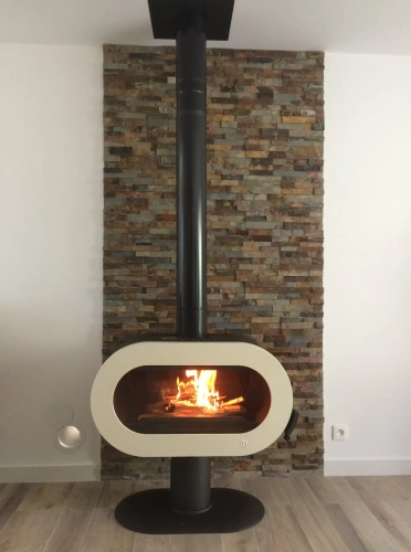 Fifty On Pedestal Krem Döküm Odun Sobası AKS8457 ürün küçük galeri görseli