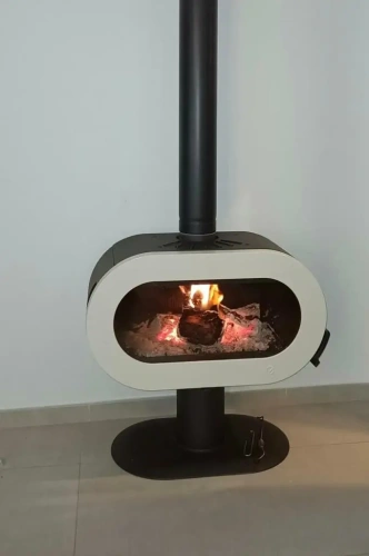 Fifty On Pedestal Krem Döküm Odun Sobası AKS8457 ürün küçük galeri görseli