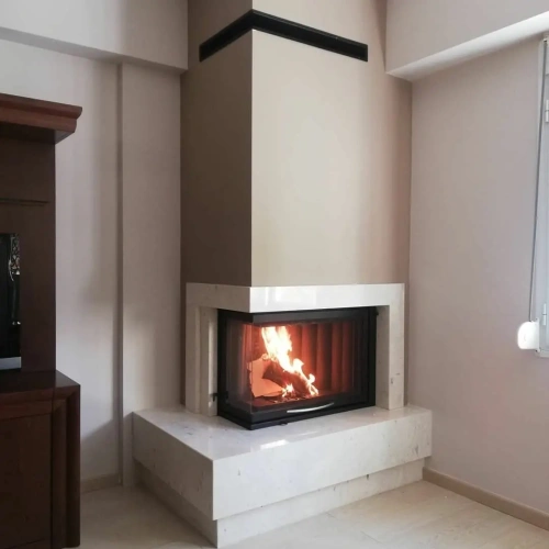 Köşe Tipi Klasik Taş Şömine AKS0172 ürün küçük galeri görseli