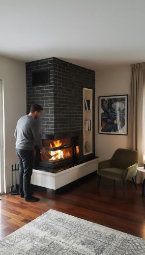 L Tipi Köşe Şömine AKS0143 ürün küçük galeri görseli