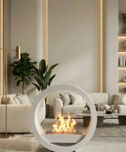 LunaFire Beyaz Taşınabilir Bioethanol Şömine AKS2645 ürün küçük galeri görseli