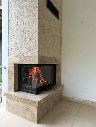 Modern L Tipi Köşe Şömine AKS0171 ürün küçük galeri görseli