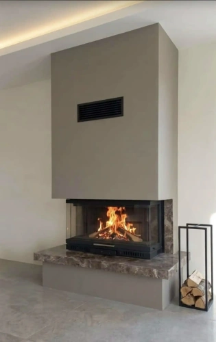 Modern Odunlu U Tipi Şömine Modelleri AKS0236 ürün küçük galeri görseli