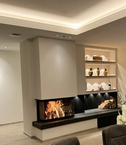 Modern U Tipi Şömine Modelleri AKS0227 ürün küçük galeri görseli