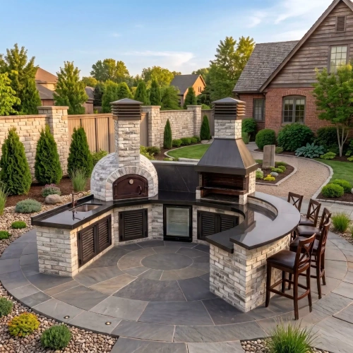 Outdoor Kitchen Taş Fırın Barbekü Mutfak AKS0848 ürün küçük galeri görseli