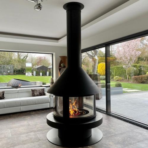Oval Camlı Orta Şömine Modeli 0070  ürün küçük galeri görseli