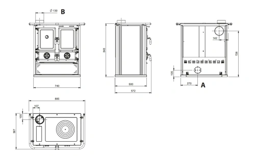 Rosetta SX16 Steel Kuzine (Siyah) AKS8506 ürün küçük galeri görseli