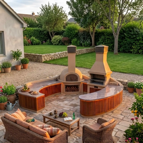 Taş Fırınlı Outdoor Mutfak ve Barbekü Modeli AKS0849 ürün küçük galeri görseli
